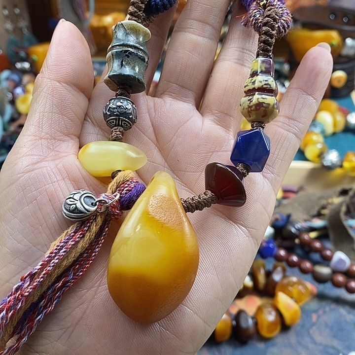 蜜蜡未镶嵌项链项链