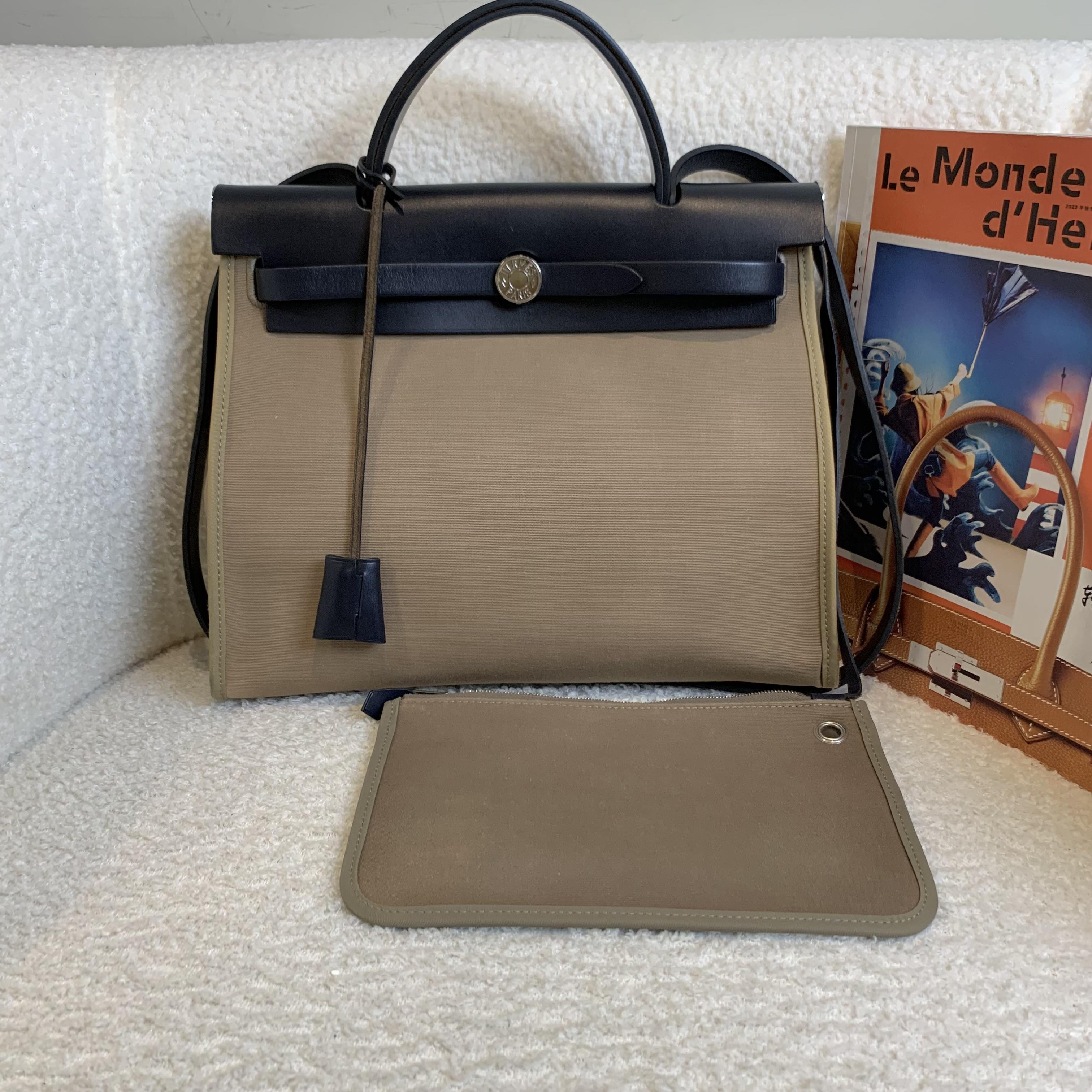 95新 Hermes/爱马仕 壹臻/大象灰银扣herbag31 C刻 92321838 