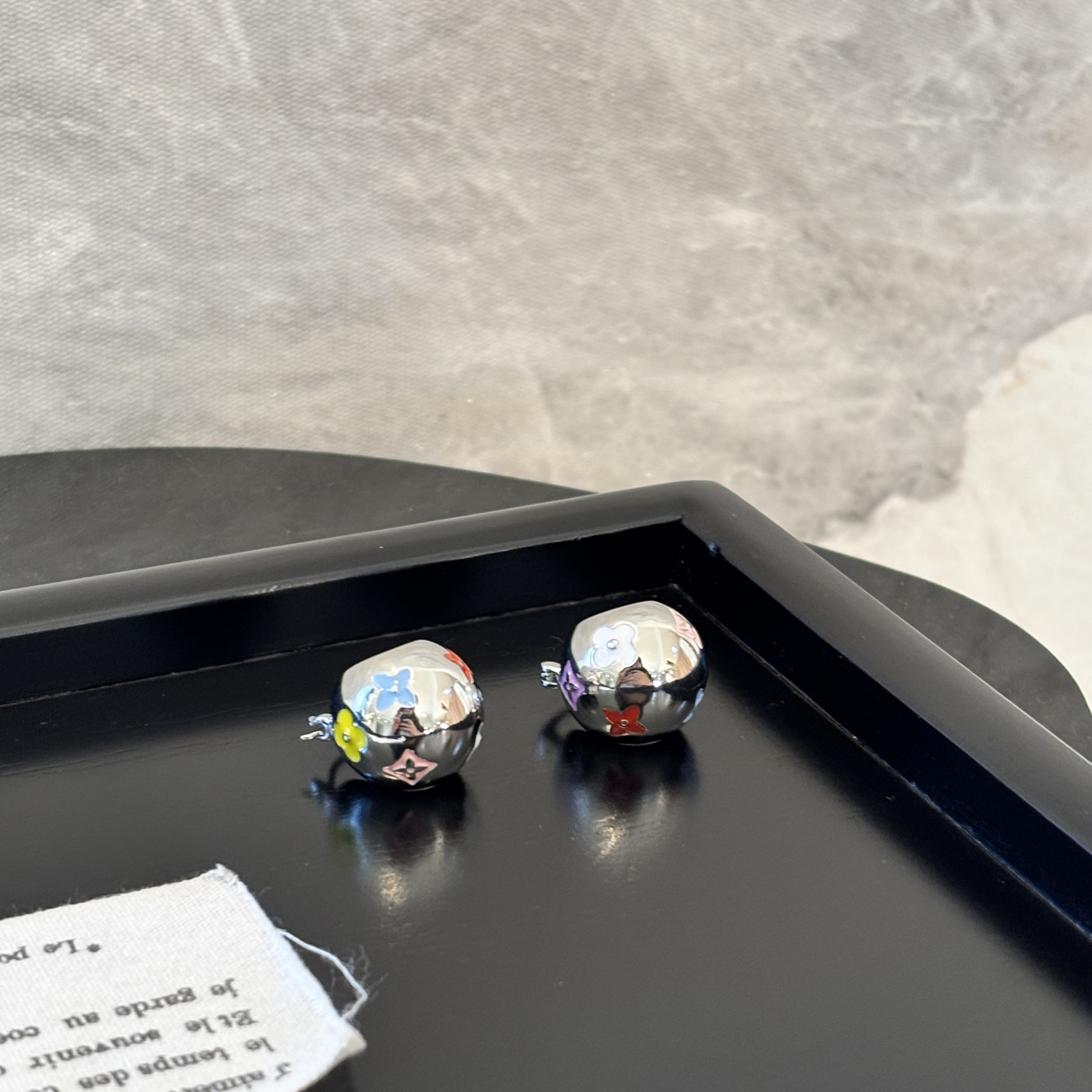 铜合金珐琅耳饰 多色花花耳环EH3410