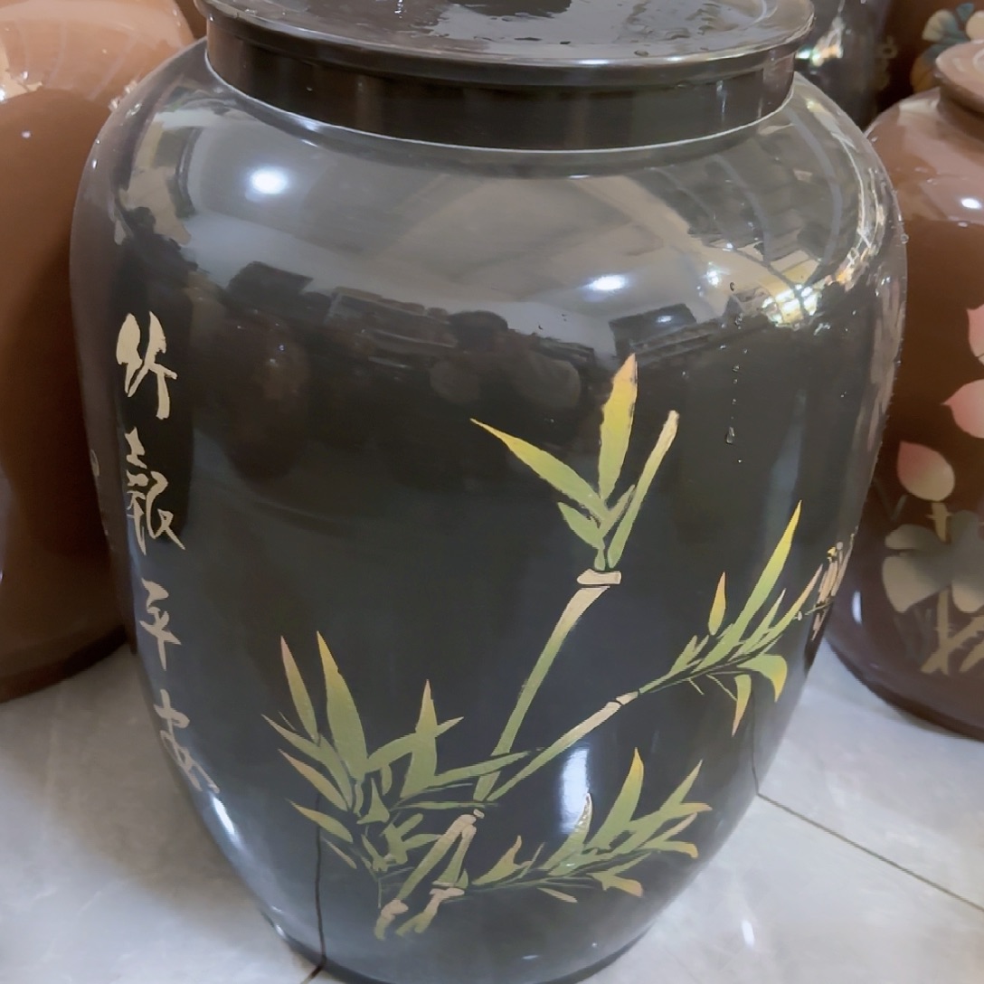 罐建水紫陶35饼茶缸