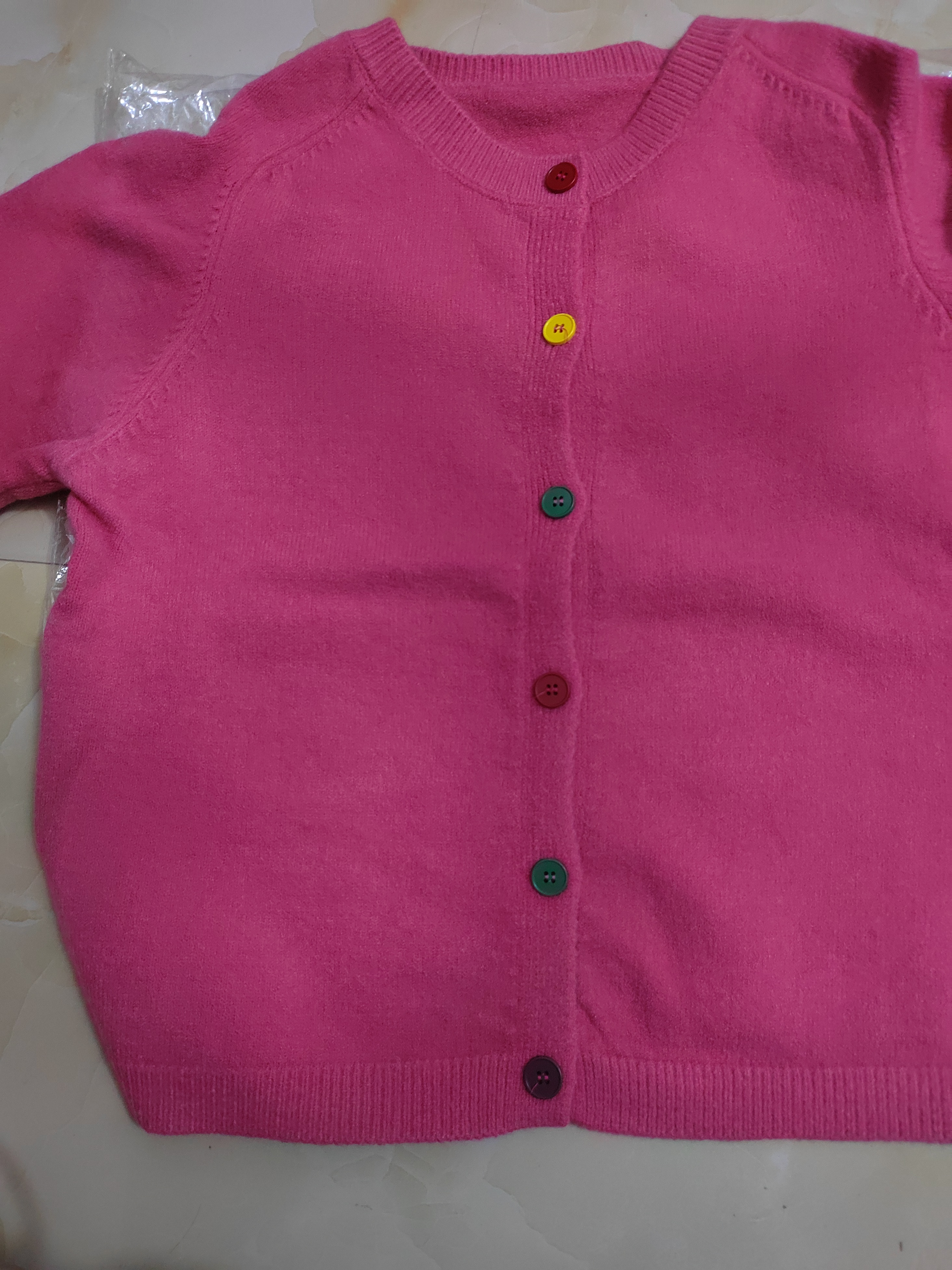 彩色纽扣开衫时尚百搭毛衣针织春秋款