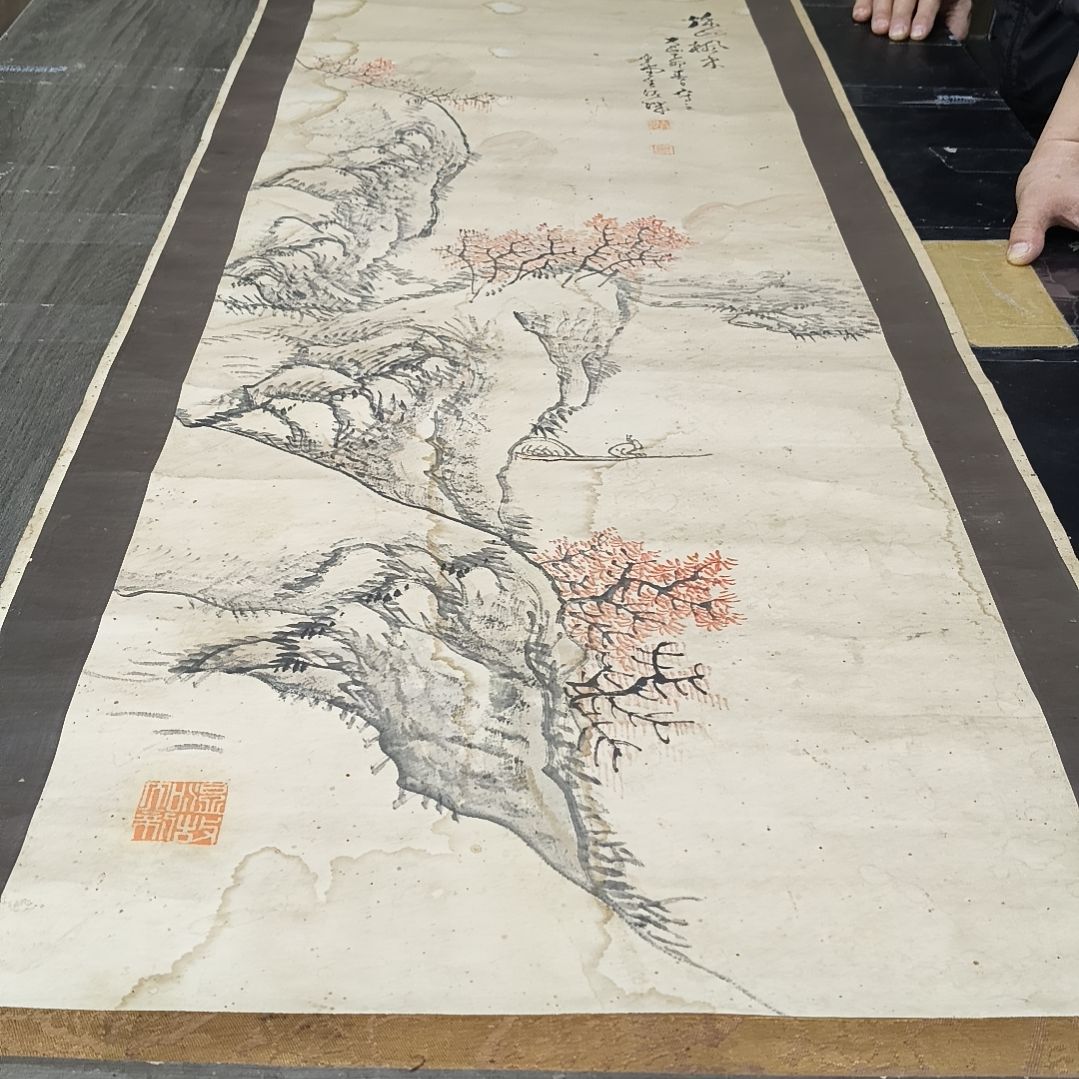 水彩琴堂山水大正