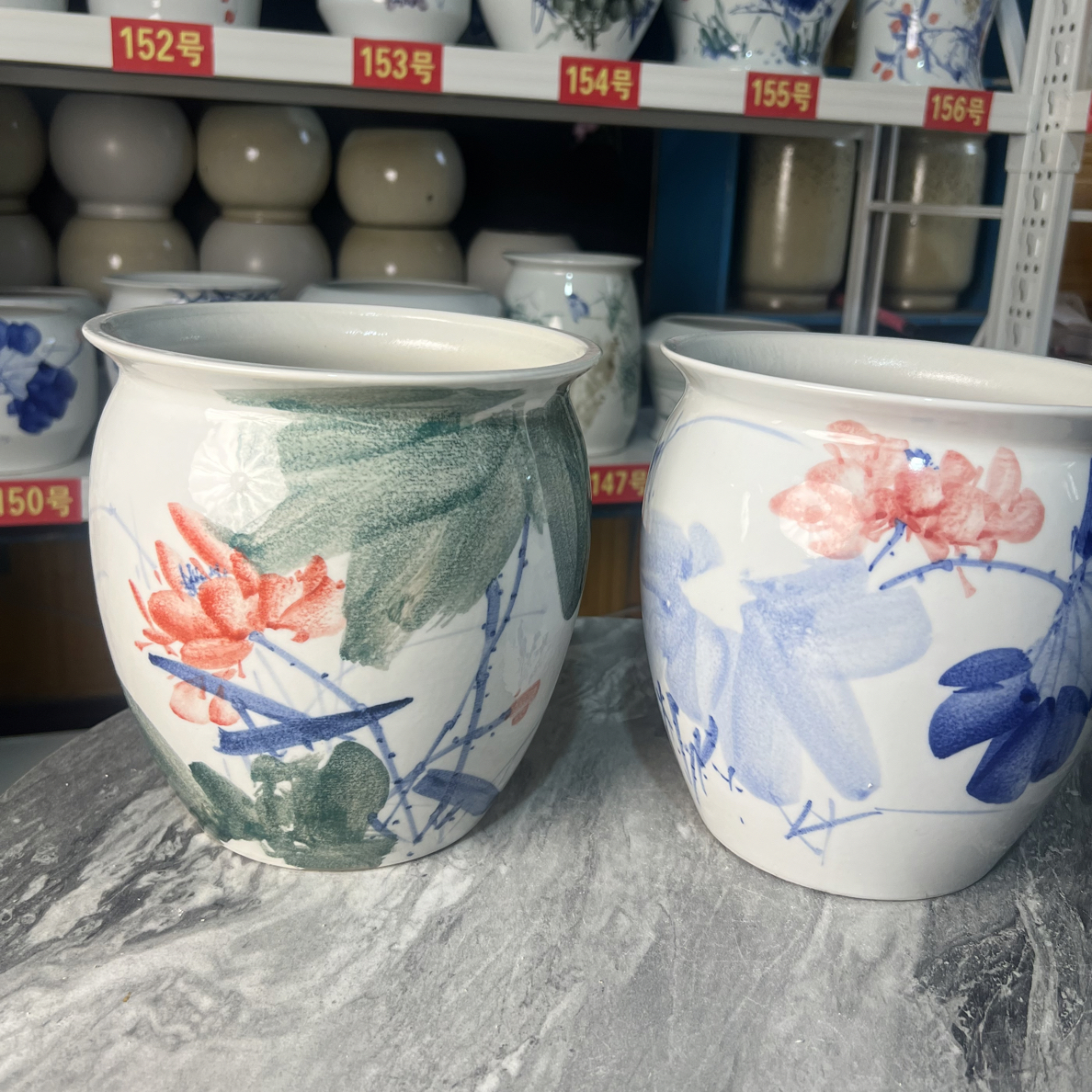 景德镇陶瓷透气有孔花盆适合兰花绿植家用高21口径21自选1个.