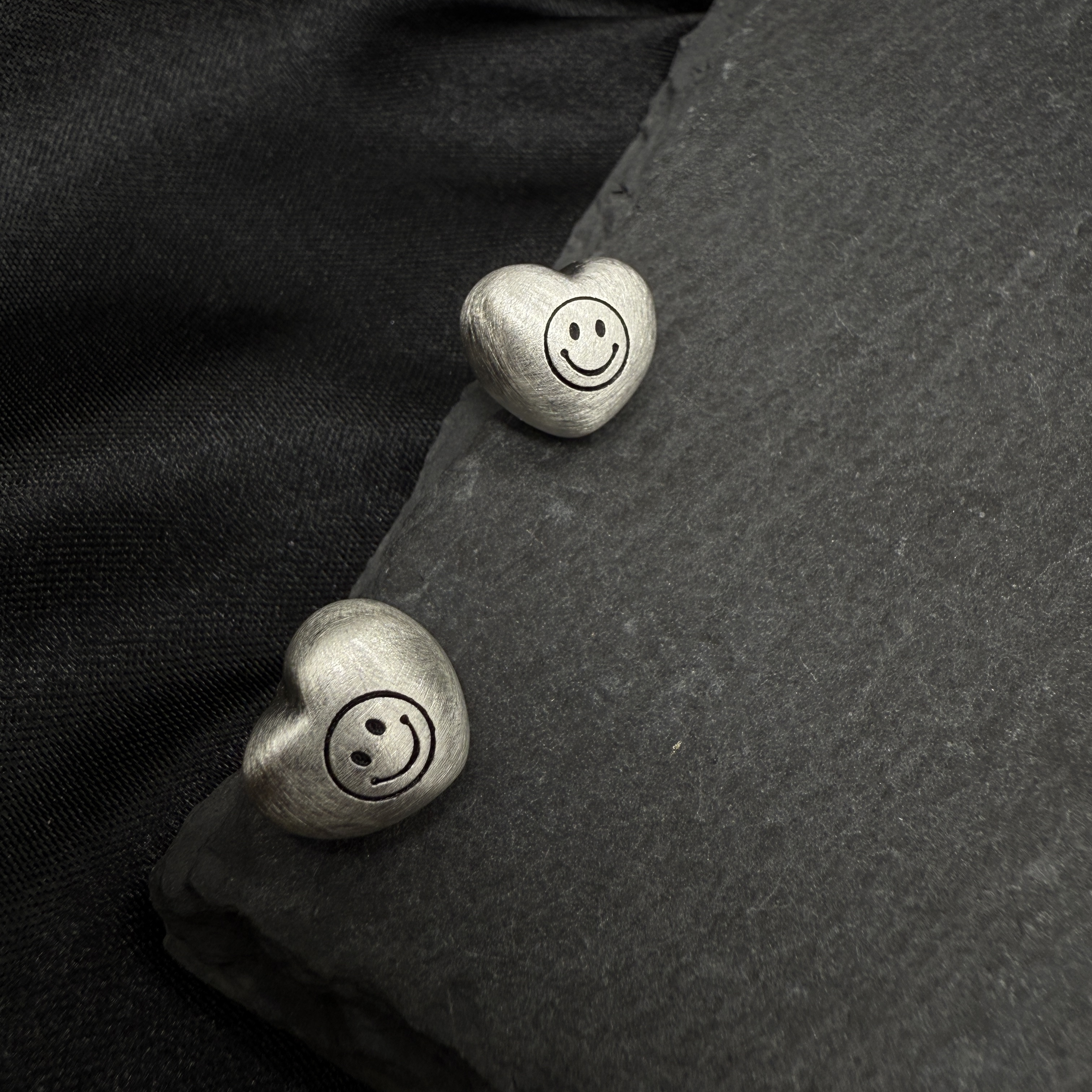 铜合金耳饰 0716 Acc-A78时尚百搭小众简约休闲爱心笑脸耳饰