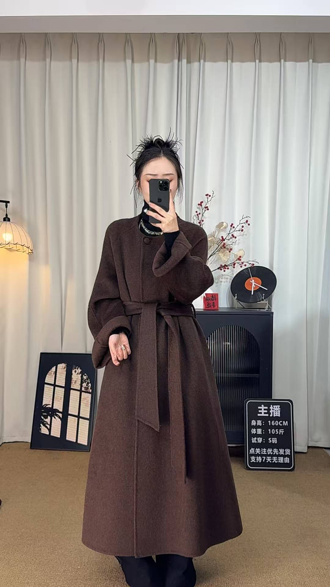 2025秋冬设计师款《雨中巴黎》高定手缝韩系气质双面羊毛大衣