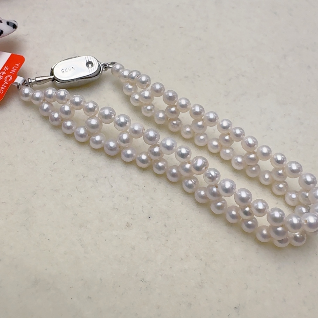 淡水珍珠手链银S925镶嵌@@bs140