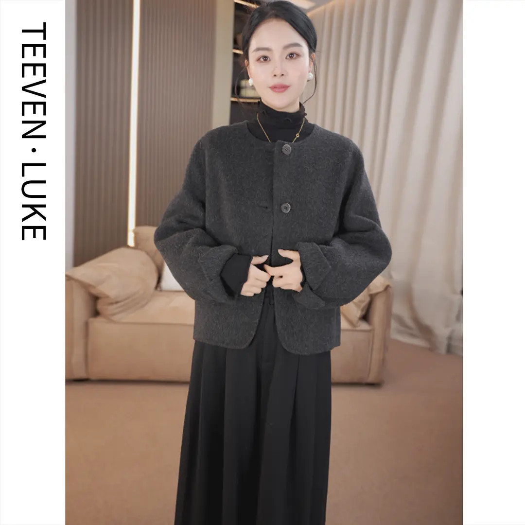 2025年新款外套女羊毛新款双面呢外套时尚高端洋气