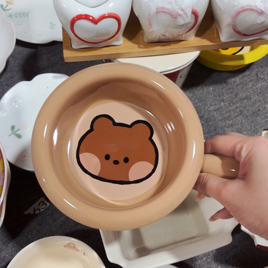 陶瓷布朗尼单柄碗