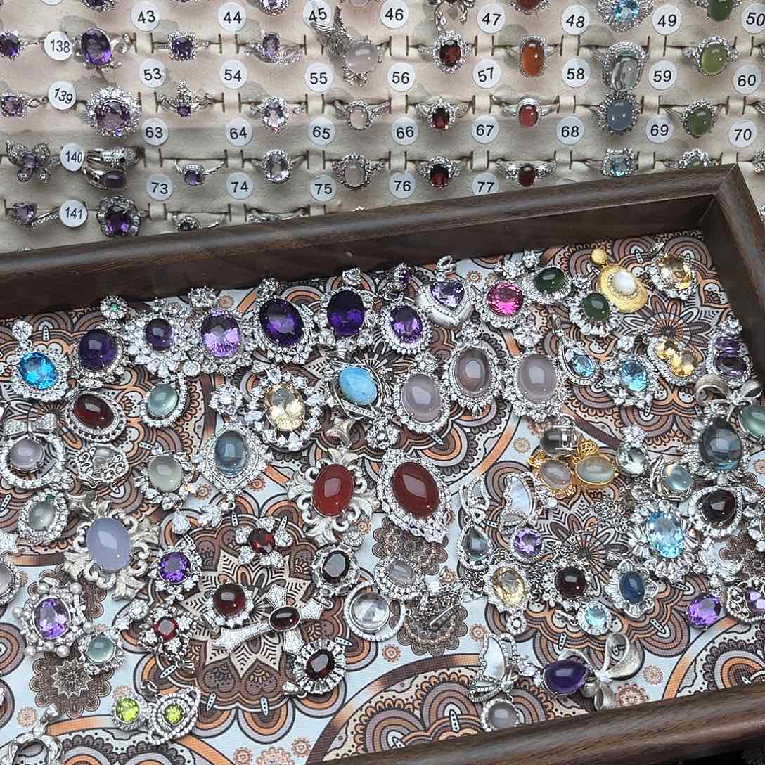 银S925镶嵌戒指烟晶