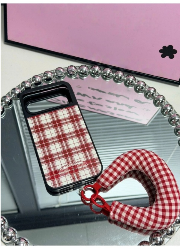 【红格子套装】适用苹果17手机壳15小羊皮iphone16ProMax皮纹13/14