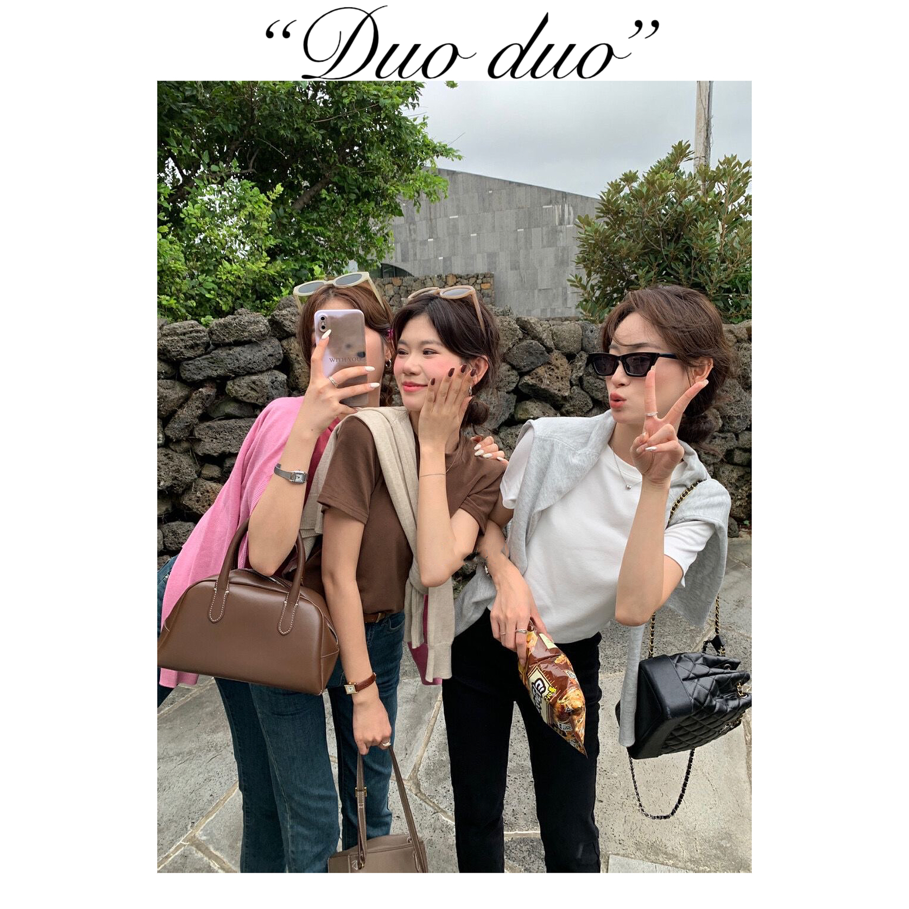 磨毛纯色 - 韩国单韩系穿搭休闲简约纯色打底T恤磨毛短袖女显瘦