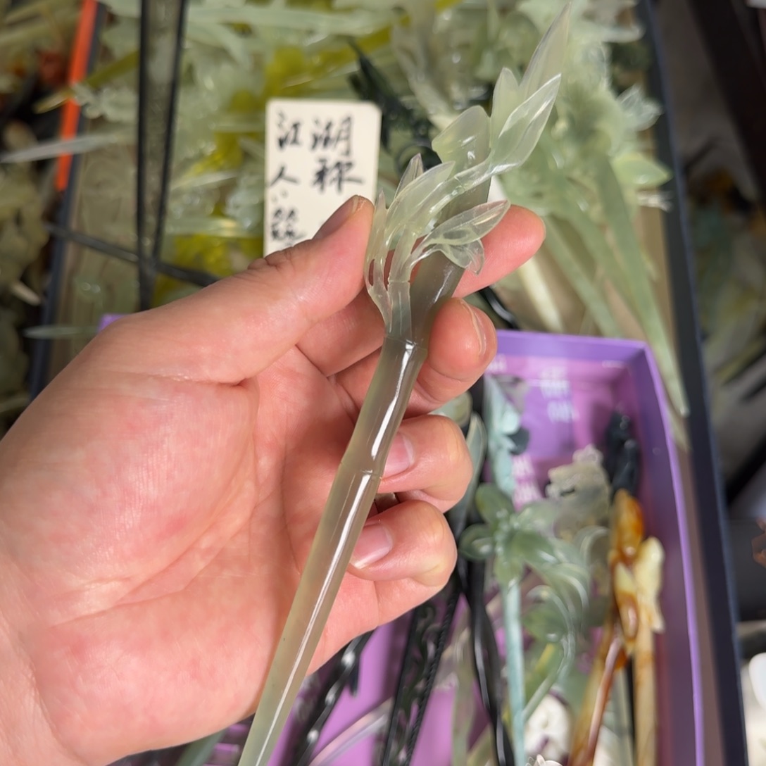 岫玉发饰未镶嵌明君玉簪就是好看