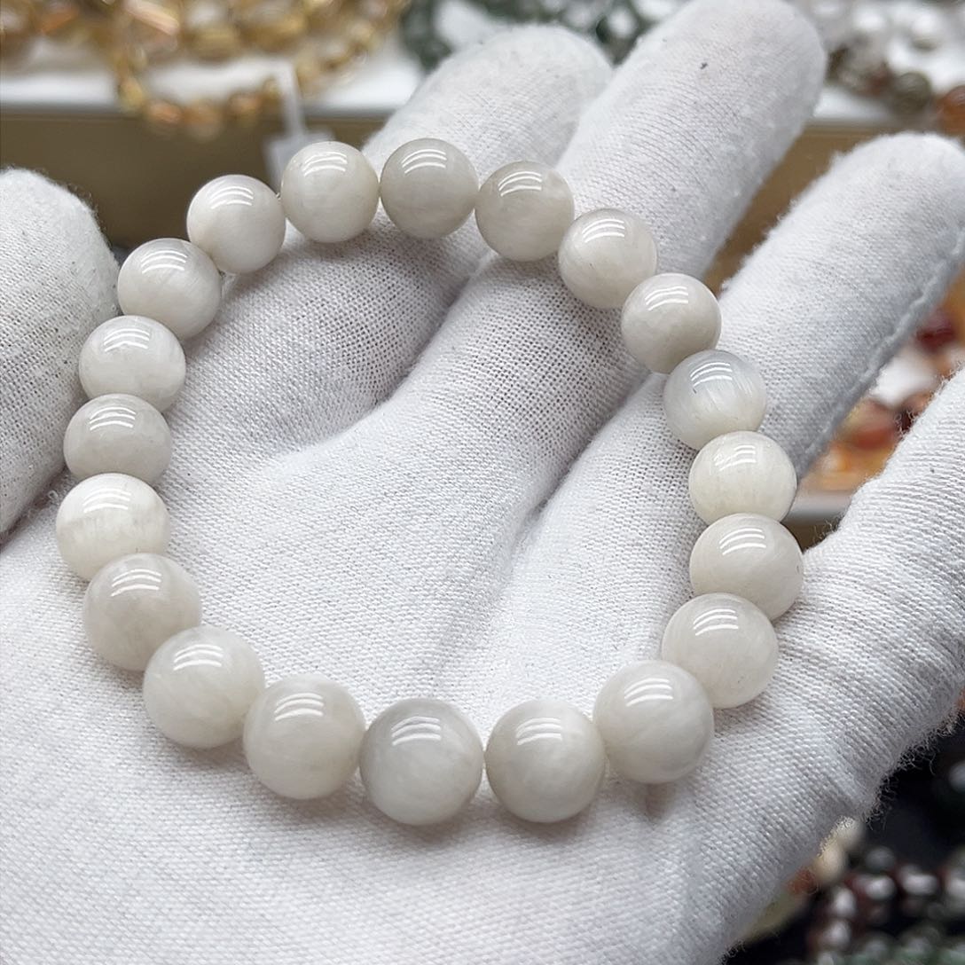 水晶手串未镶嵌天然水晶白兔毛