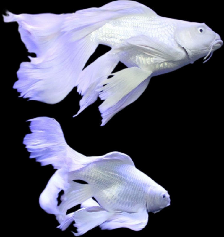 16-18.B石膏白纯种蝴蝶鲤精品观赏鱼（球身、短身）