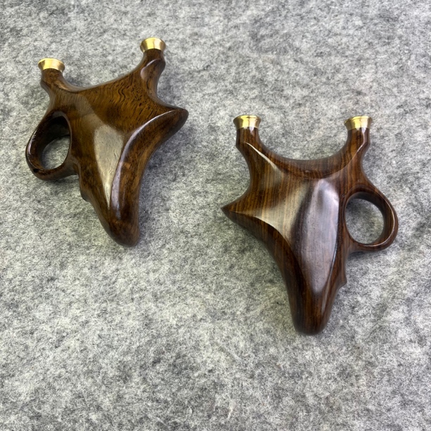 黑檀木块压蓝天雀异性弓实木弹弓