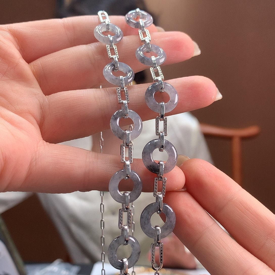 翡翠银S925镶嵌颈饰项链多样性发1个