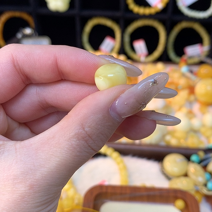 琥珀手链未镶嵌蜜蜡老型单珠