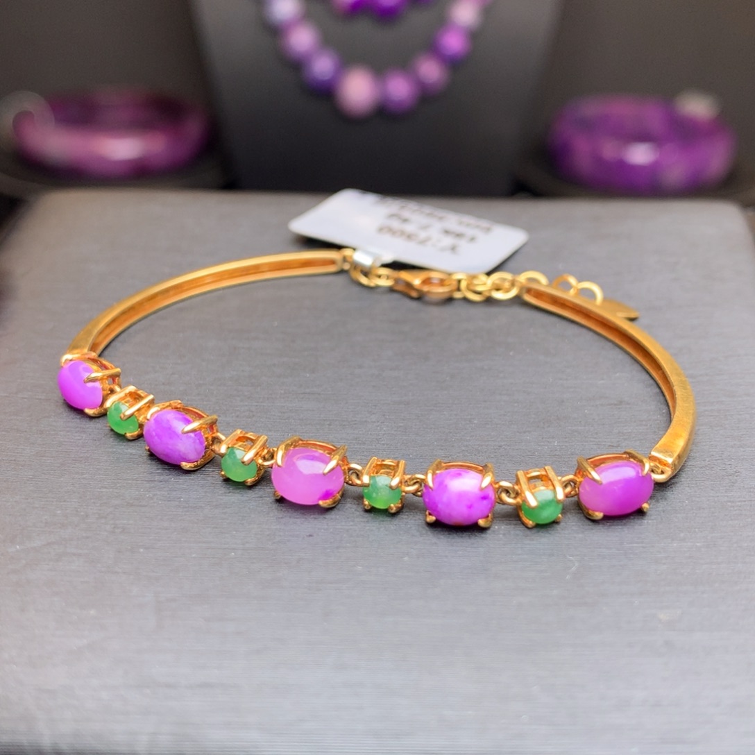 苏纪石（舒俱来）18K金镶嵌手链