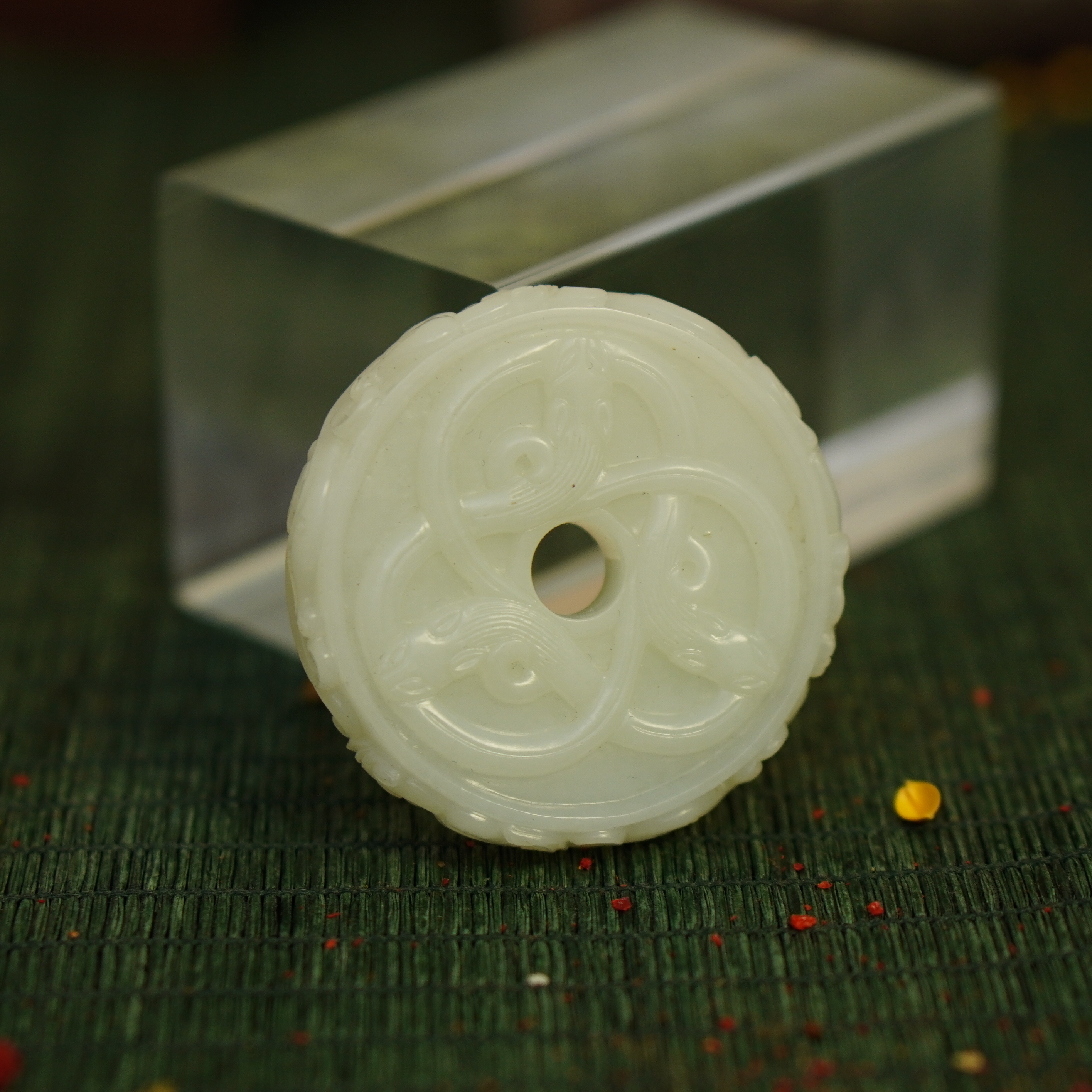 民国和田玉九龙璧/HY090696/金玉良缘/槐荫山房