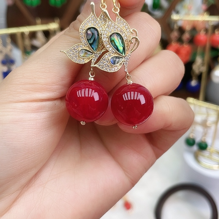 玛瑙/玉髓耳钉合金