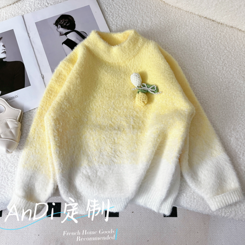 〖ANDI〗订制冬季新款中大童渐变色不起球毛衣5368