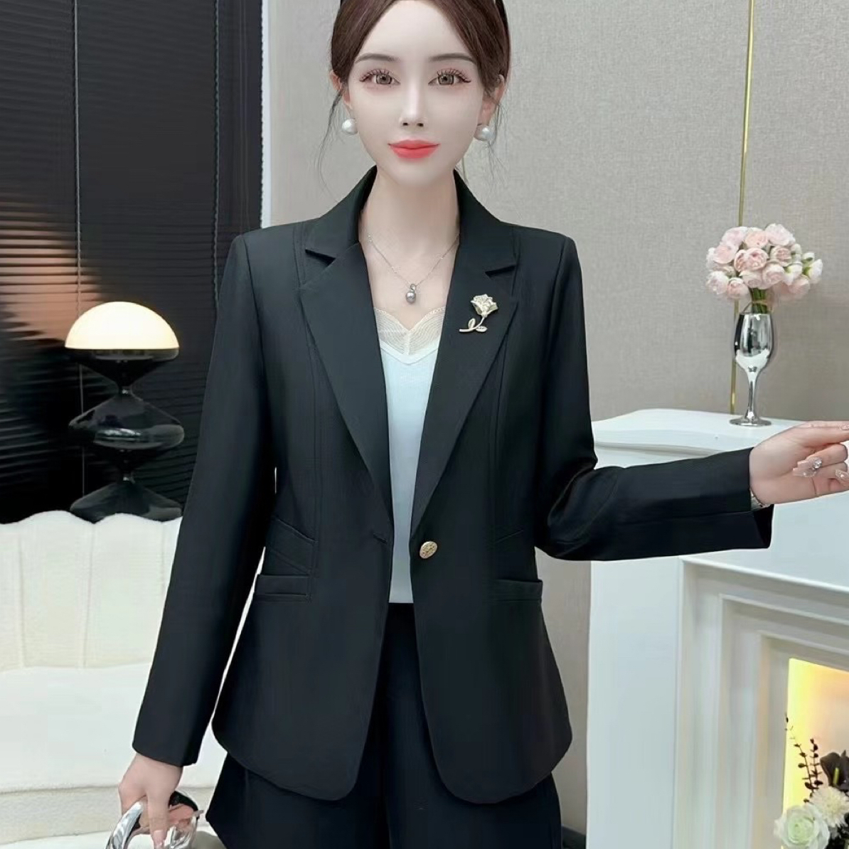 秋季新款设计感时尚气质女士显瘦遮肉休闲小西装外套531款