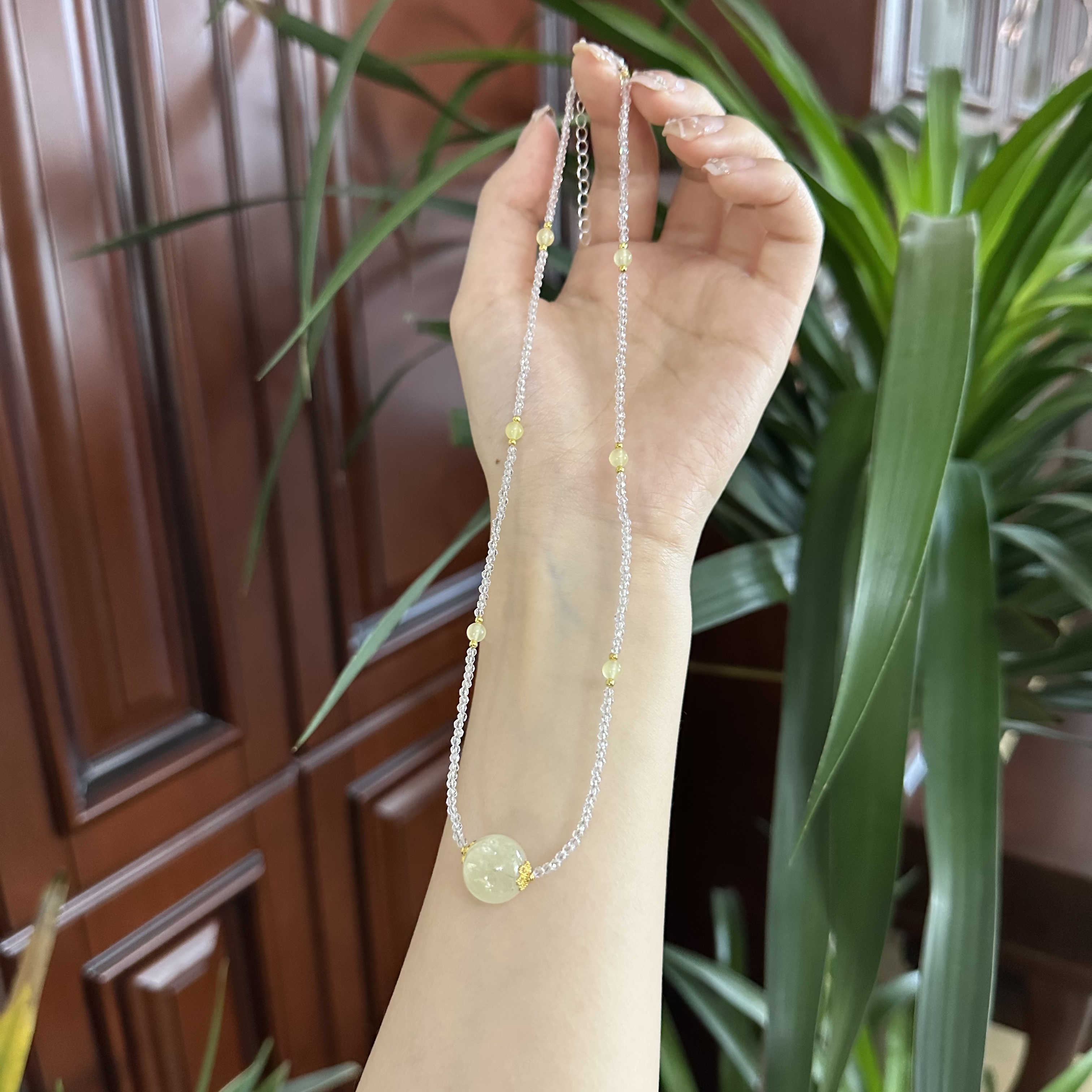 天然柠檬黄水小众设计感项链