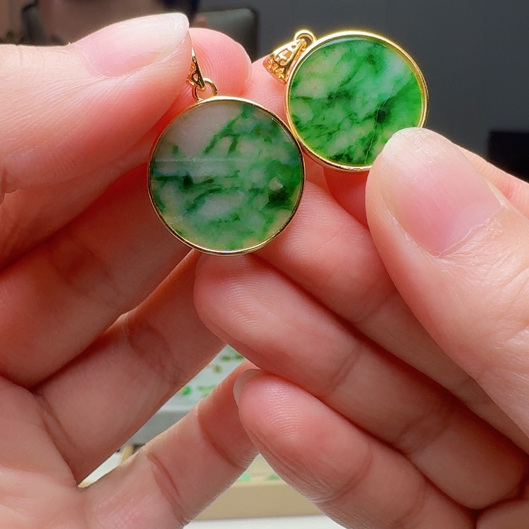 翡翠银S925镶嵌吊坠(不含链)多样性发货其一