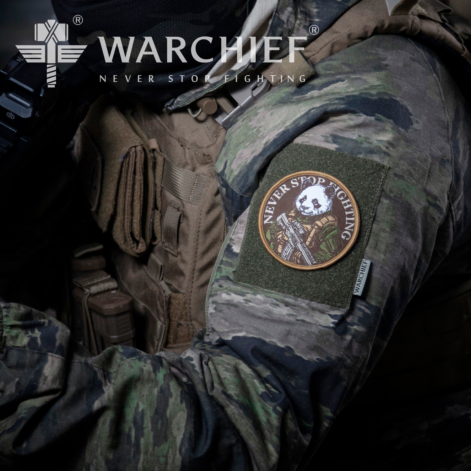 WARCHIEF酋长熊猫军团野战版魔术贴衣服臂章户外运动背包装饰标贴