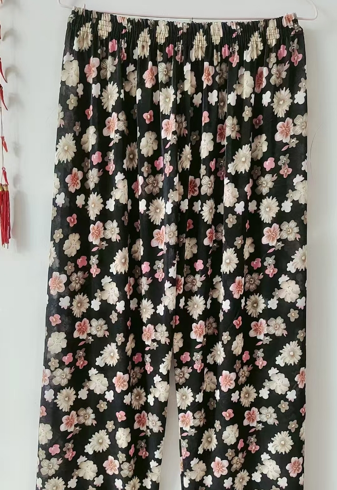 018 女士百搭妈妈花裤子 LZ