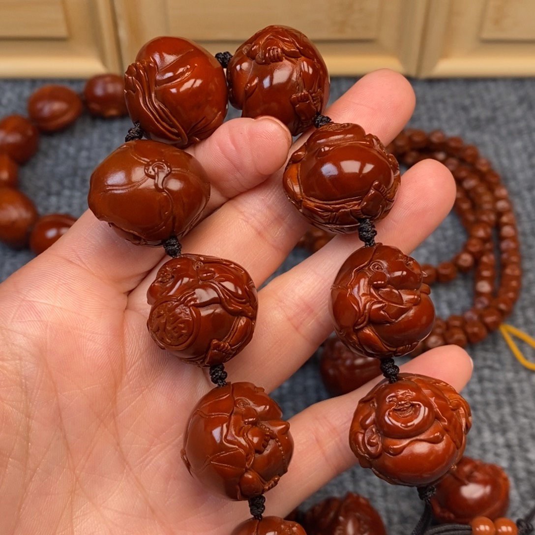 M***橄榄核手串/手链荷叶弥勒