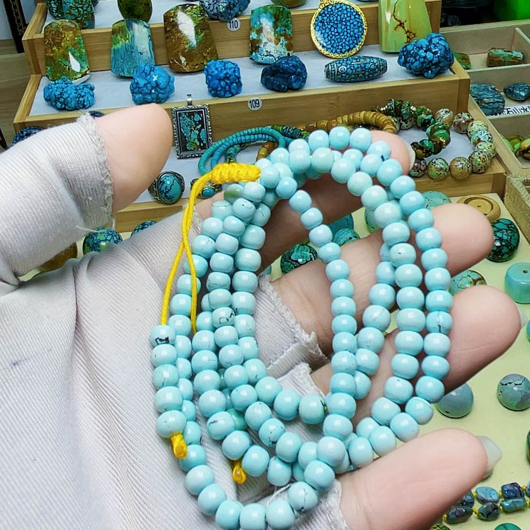 绿松石珠宝奇石银S925镶嵌