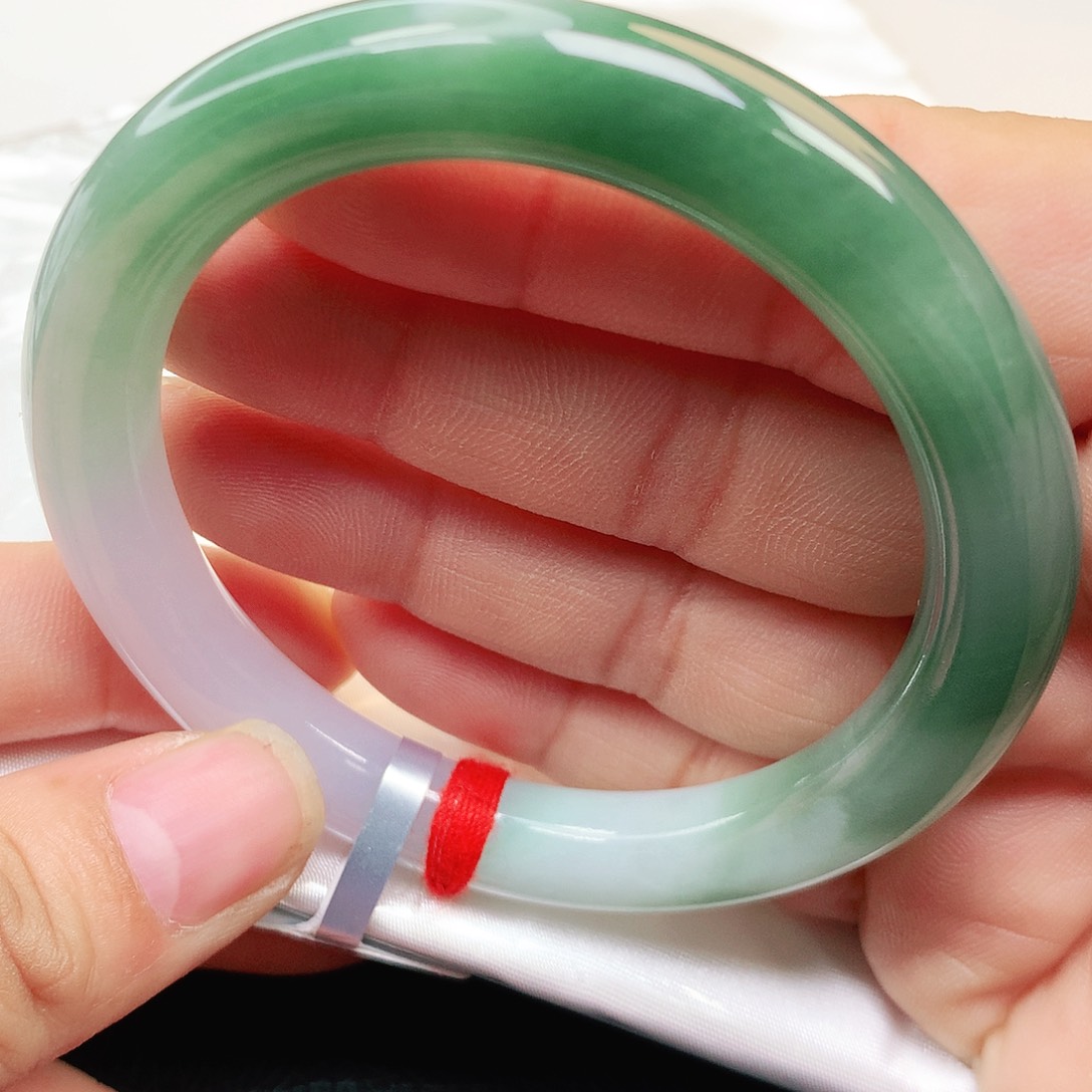 未镶嵌手镯翡翠纯天然翡翠半山水圆条161号