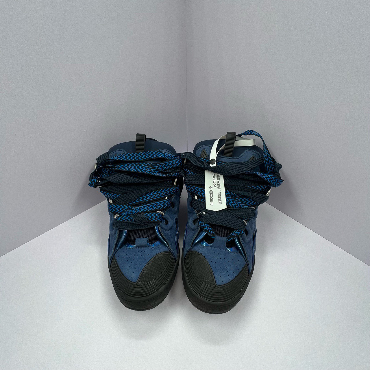 95新 GUCCI/古驰 Lanvin Curb 蓝黑面包板鞋 44码/98新/无配件