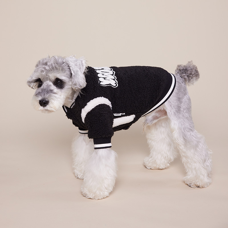 秋冬中小型狗狗猫咪时尚棒球服运动服开衫特厚宠物衣服