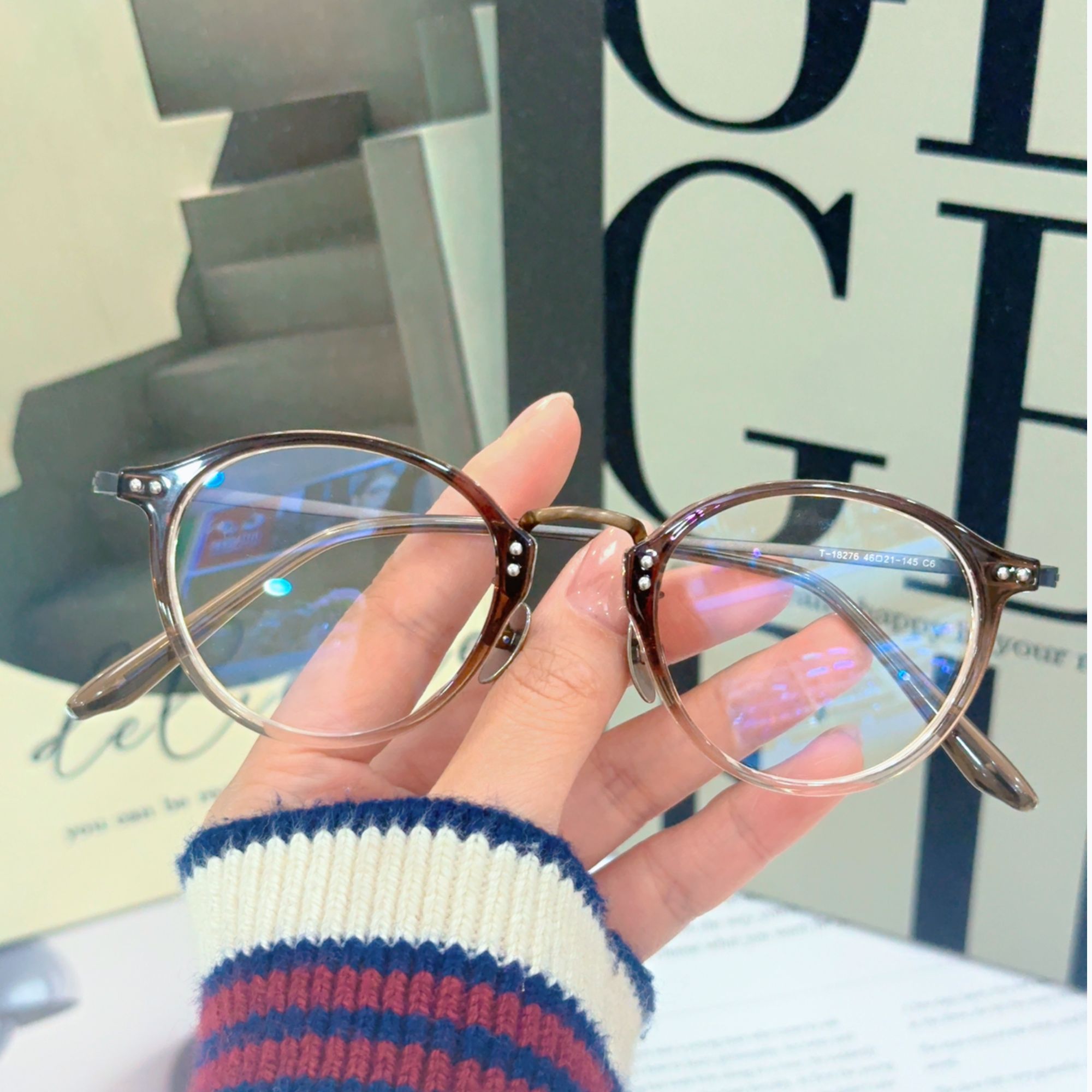 30号【高度近视】复古小框百搭日系手工眼镜