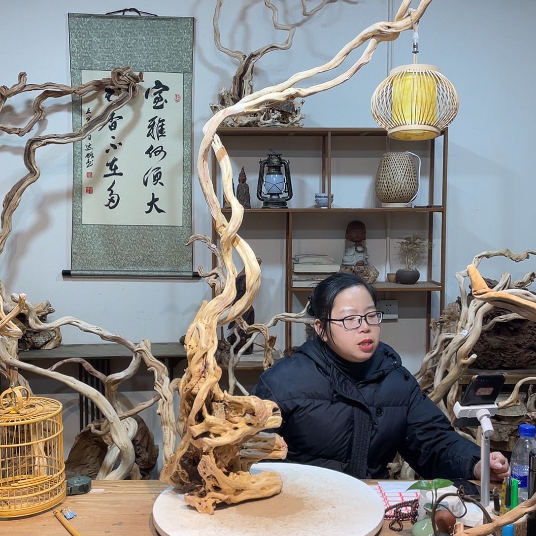 柏木杜鹃根根艺摆件
