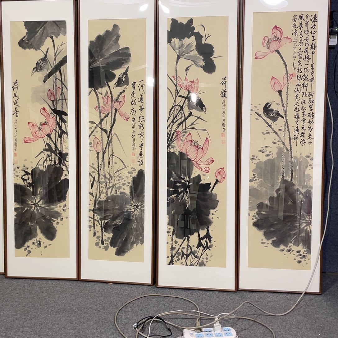 国画手绘画作品带框发货