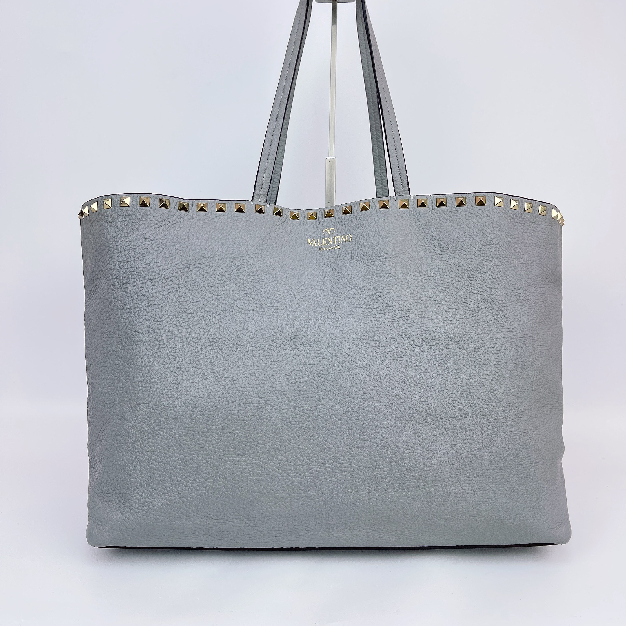 95新 Valentino/华伦天奴 华伦天奴蓝色手提包底39 J825