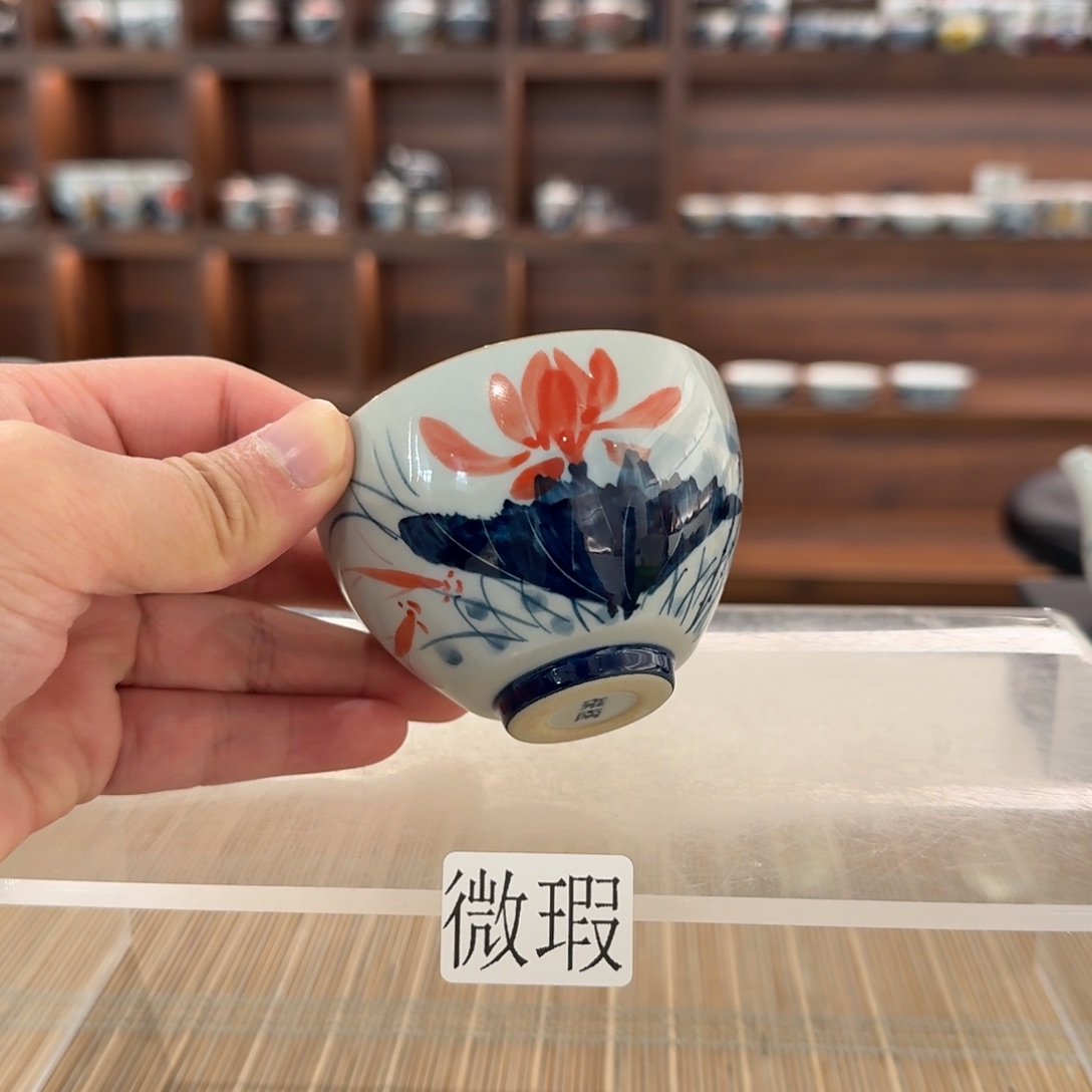 釉下手绘茶具微瑕