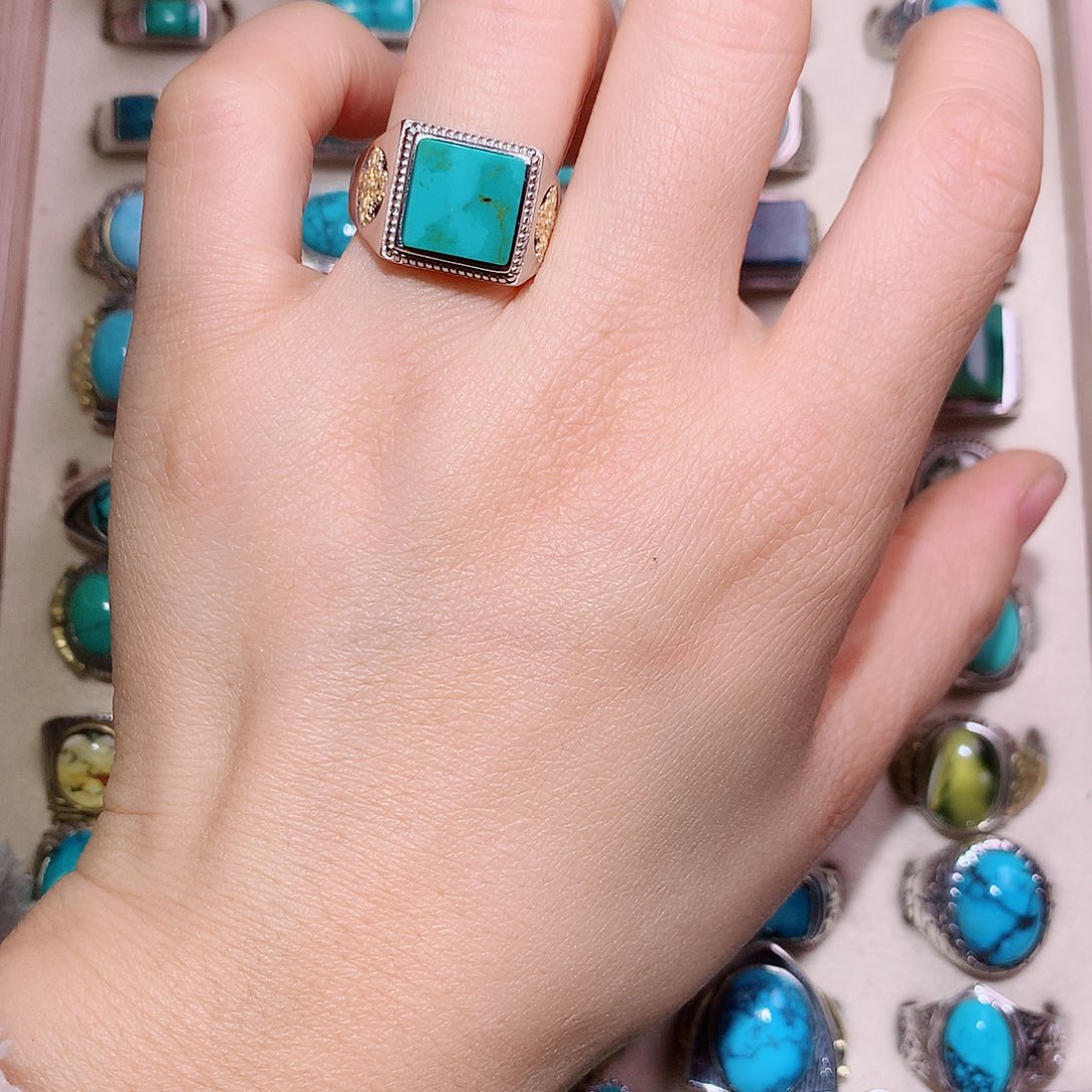 绿松石银S925镶嵌挂件