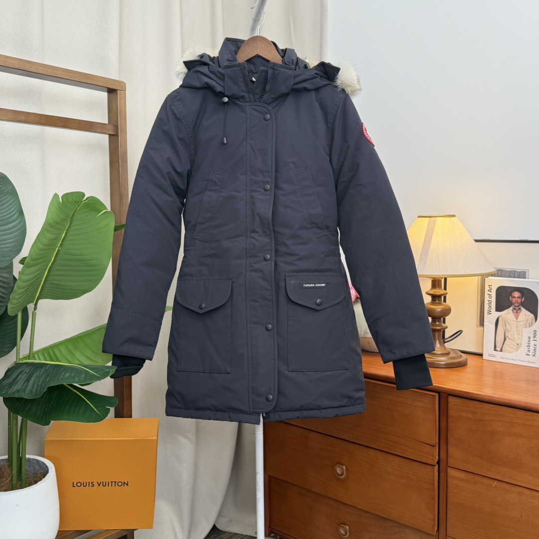 95新 CANADA GOOSE 青奢荟/S码/加拿大鹅蓝黑派克羽绒服外套89451