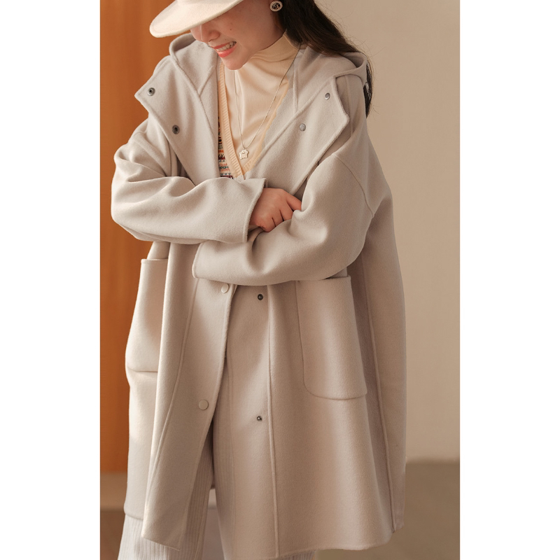 【ONEOF】中长款斗篷大衣女气质保暖显瘦外套女
