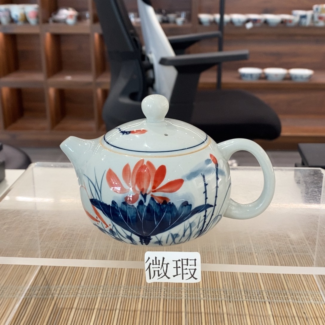 釉下彩老陶泥手工绘制