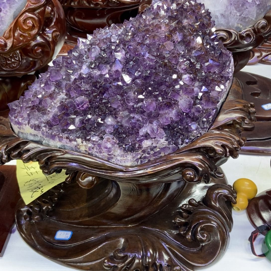 银S925镶嵌紫晶大型摆件（非配饰）琪