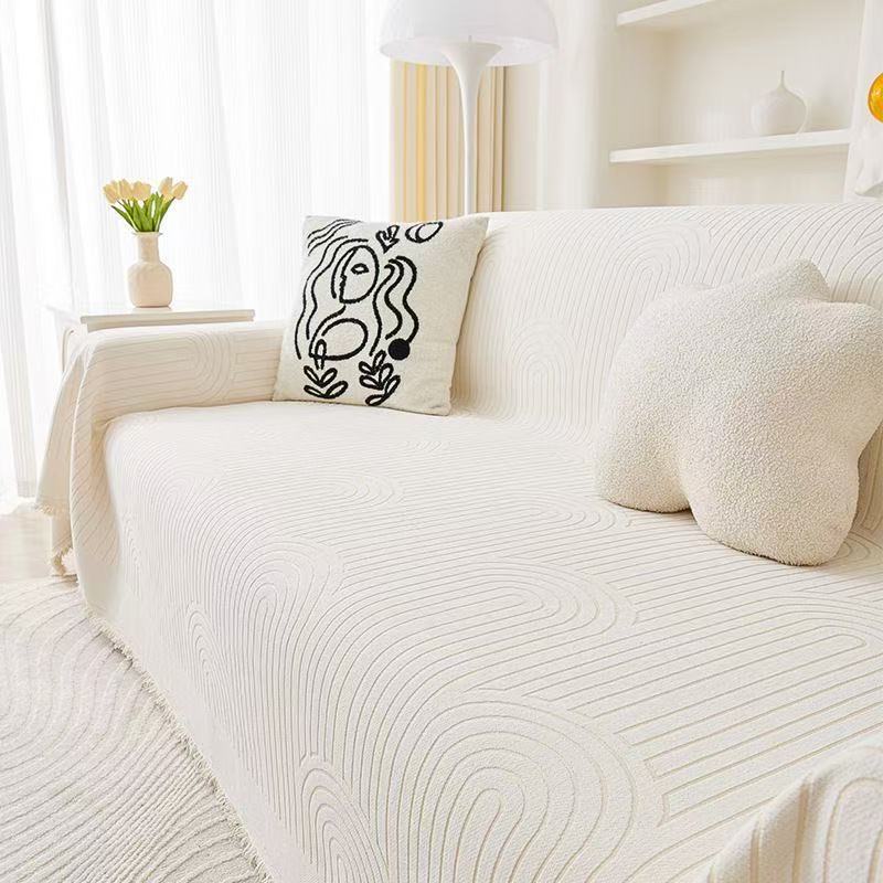 拱门加厚万能沙发巾一片式雪尼尔沙发套罩沙发垫沙发罩