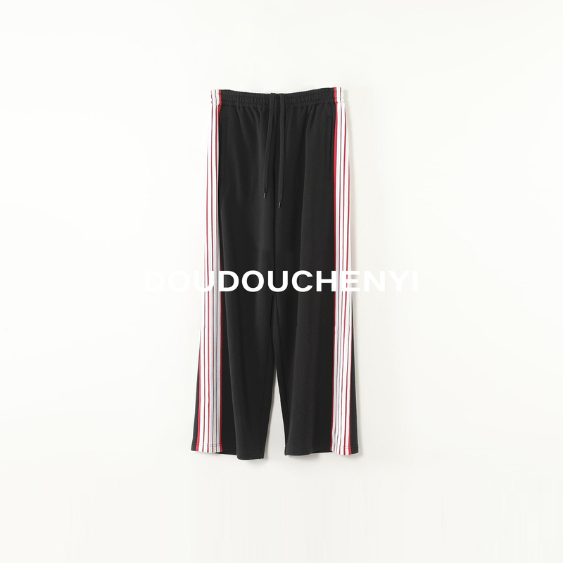 【DOUDOUCHENYI】2-“红色青春”100棉撞色条纹直筒长裤-25358