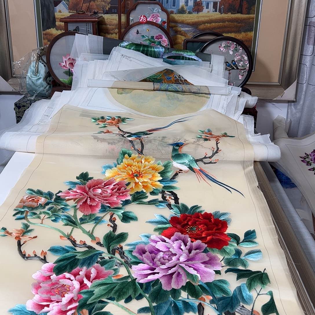 织绣纯手工刺绣画