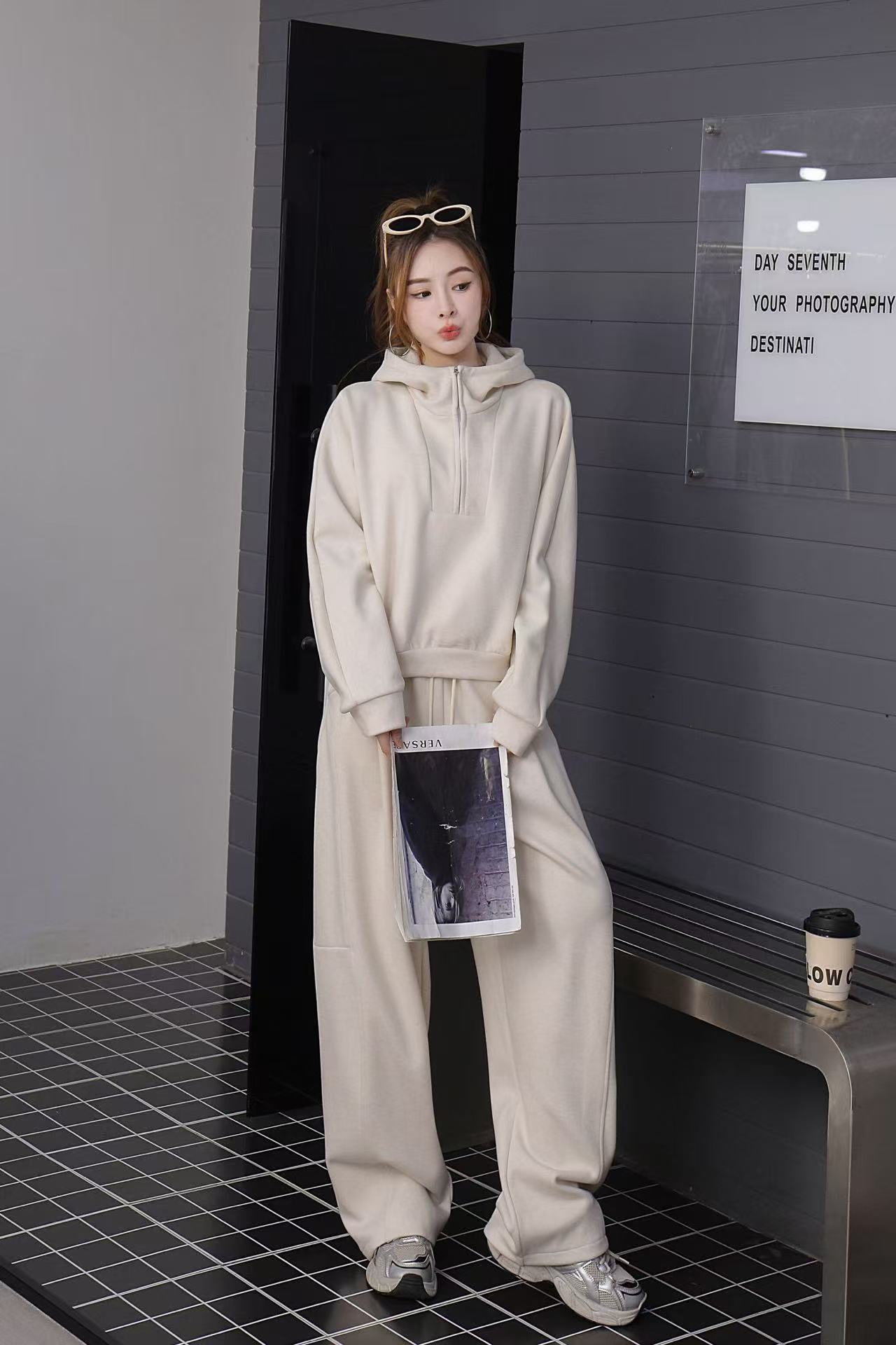 【瑶瑶专属】87187【衣长52裤长100】洋气时尚套装两件套休闲风时尚