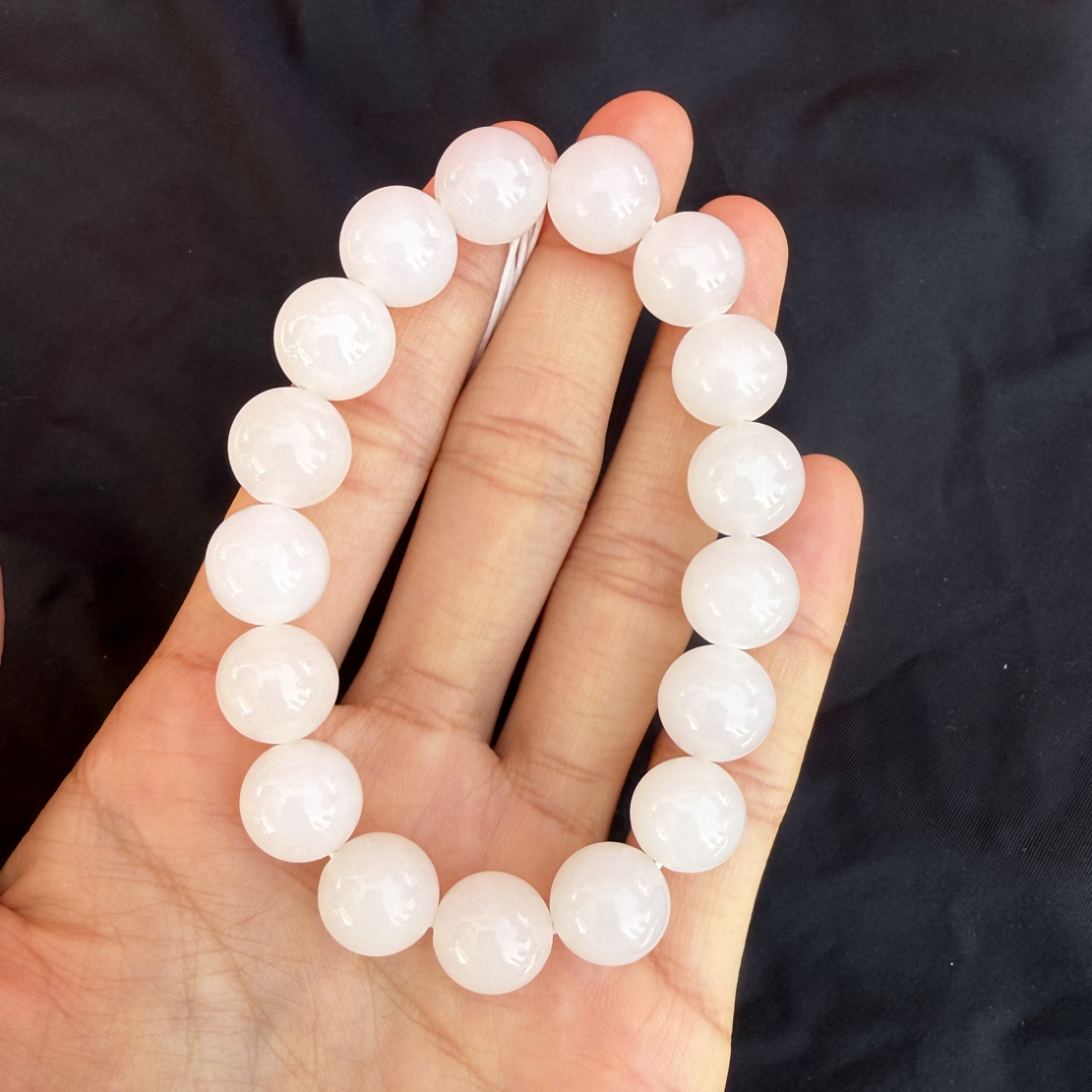 和田玉白玉卡12手串